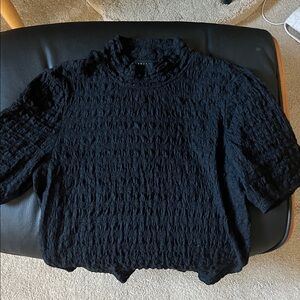 Sanctuary Black Textured Short Sleeve Tee